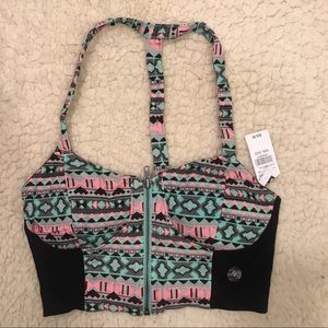 Pac Sun zip front crop top